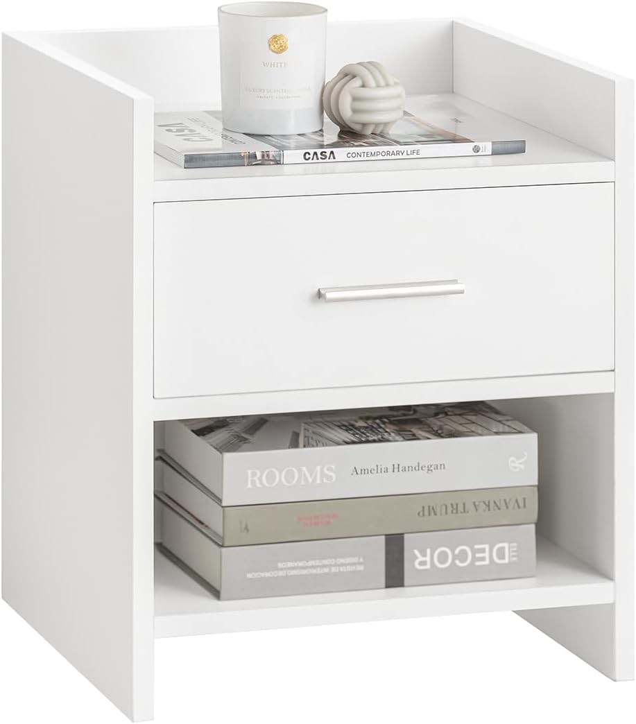 SoBuy Szafka nocna biała 38x35x45 cm FBT66-W