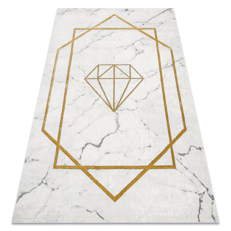 Dywan EMERALD ekskluzywny 1019 glamour, stylowy diament, marmur krem / złoty 140x190 cm