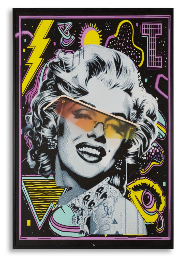 Nowoczesna Marilyn – ikona popu, obraz 60x90 cm – wydruk artystyczny LED z aplikacją 3D na płótnie