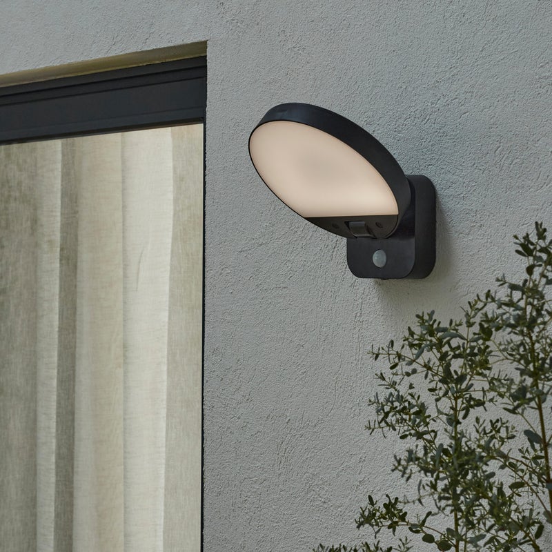 Lampa ścienna solarna LED FASNIA z czujnikiem ruchu - 4000K - IP44 - Czarna - INSPIRE