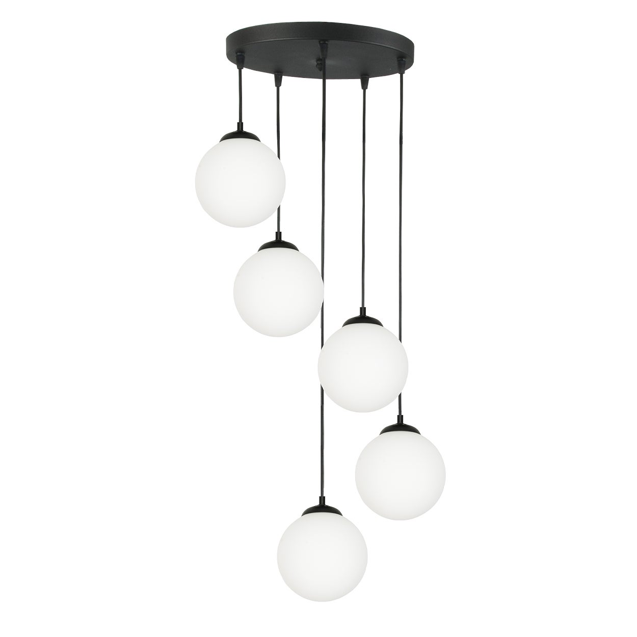 Lampa wisząca sufitowa czarna do salonu BRONX industrialna loft 5xE14 Edylit