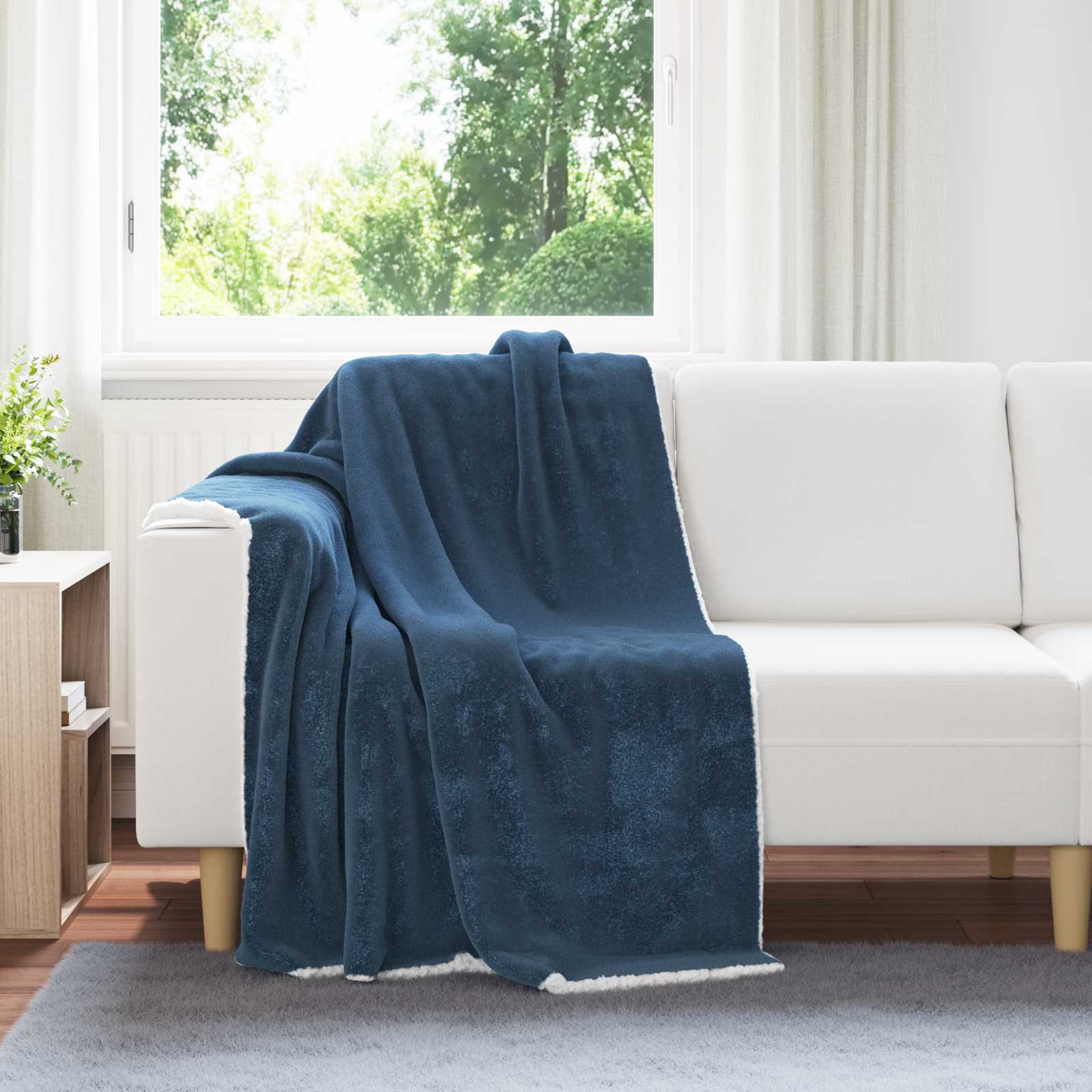 Koc Granatowy 130 x 150 cm Polar vidaXL