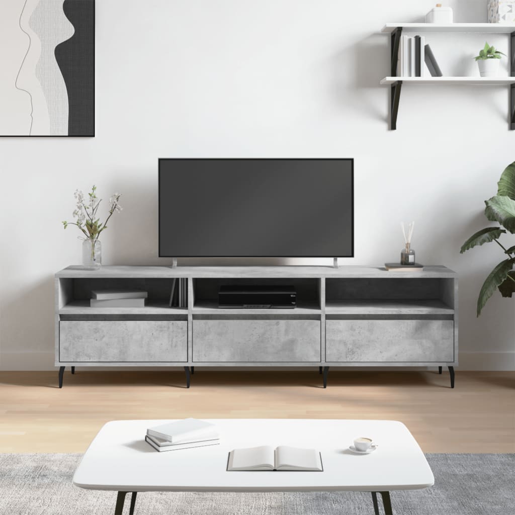 vidaXL Szafka TV, szarość betonu, 150x30x44,5 cm
