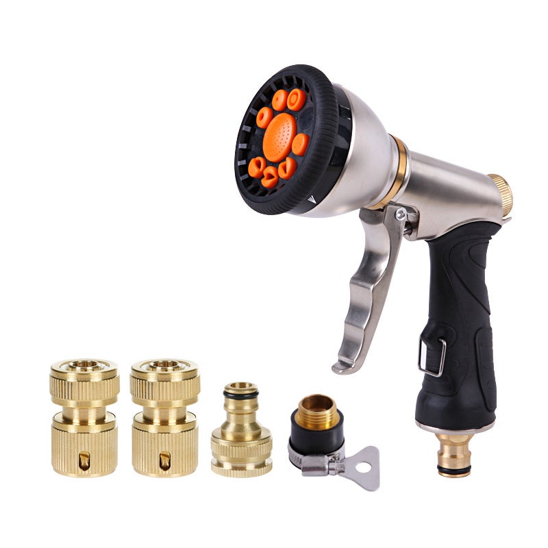 Metalowy pistolet natryskowy, dysza do węża ogrodowego, 9 funkcji, idealny do ogrodu, podlewania trawnika, mycia samochodu