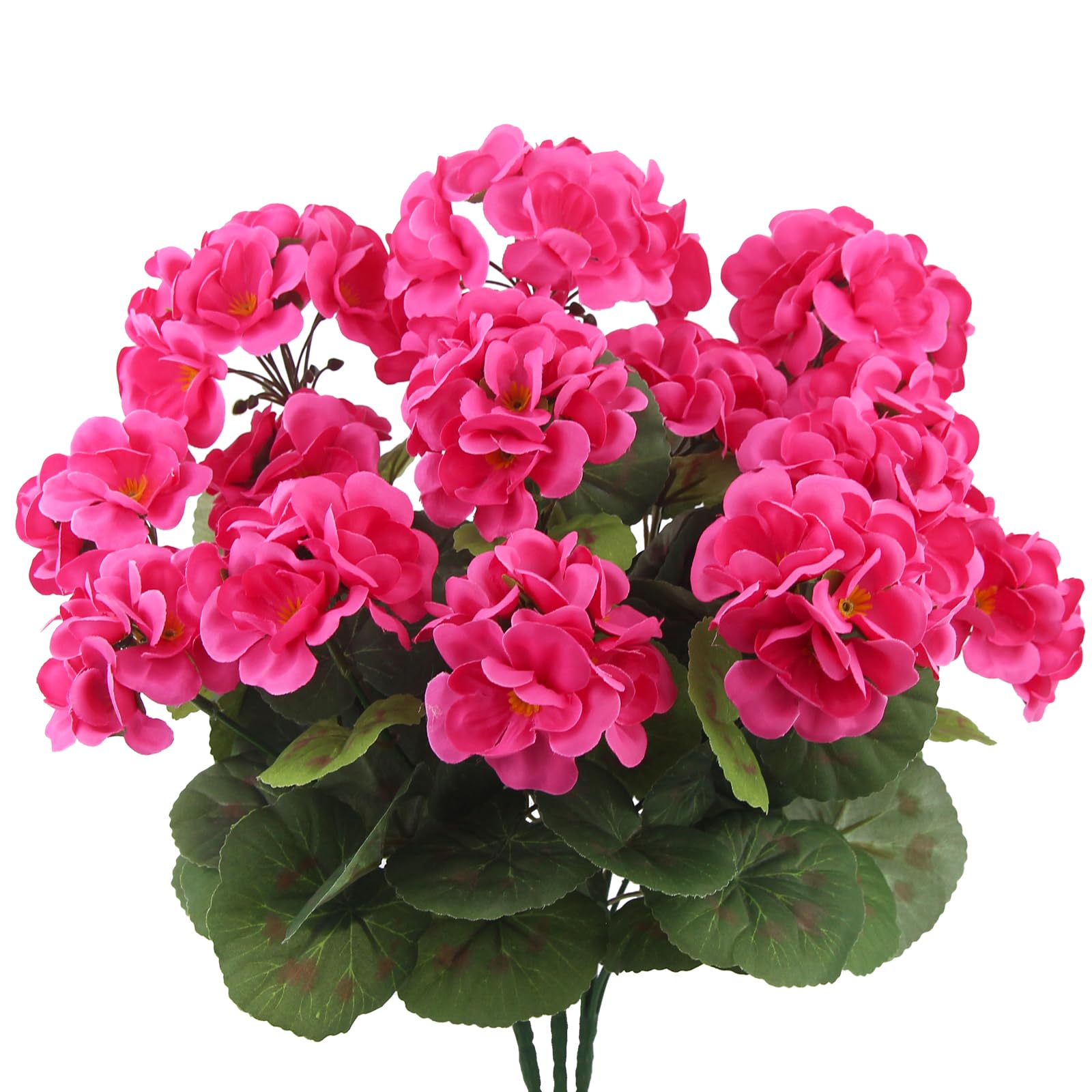 Zestaw 3 sztuk sztucznych pelargonii z jedwabiu, odpornych na promieniowanie UV, do dekoracji ogrodu, tarasu, kolor czerwony.
