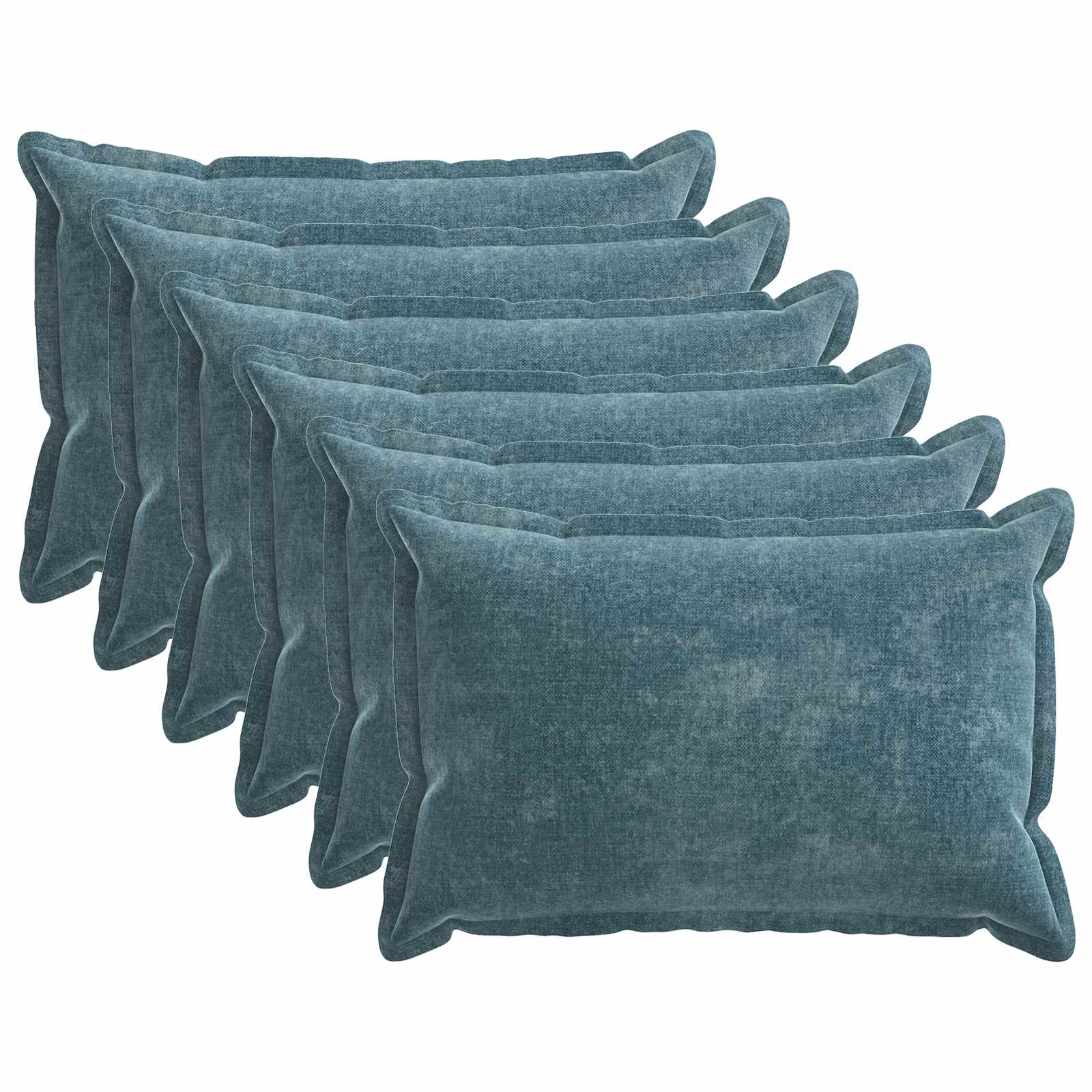 6x Poszewka Dekoracyjna na Poduszkę 50x70 cm Szenilowa Niebieska