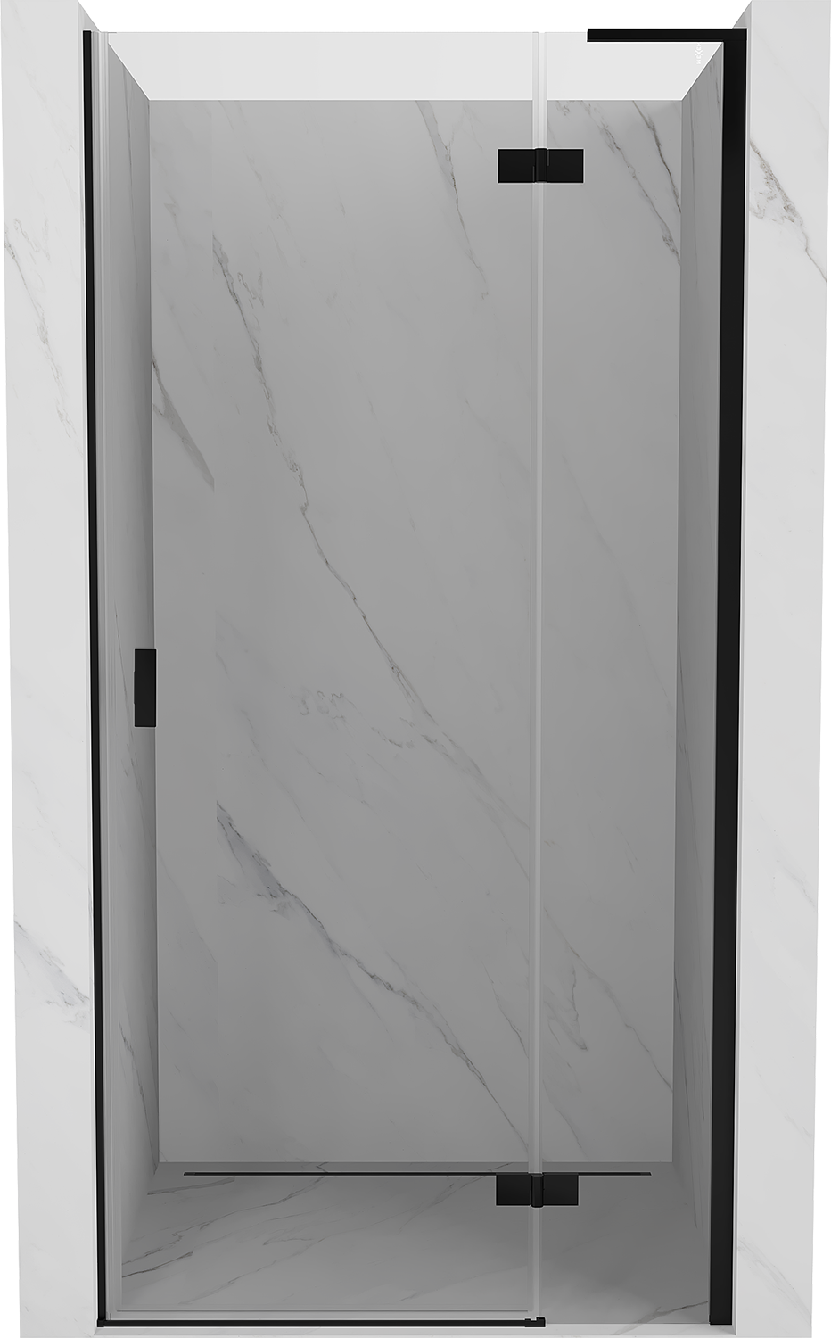 Mexen Mist-H L drzwi prysznicowe uchylne prawe 85 cm, transparent, czarne - 8A5L-085-000-70-00-P