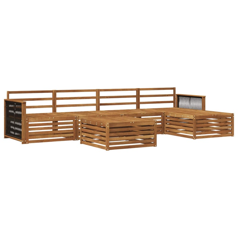 Zestaw sof na zewnątrz 6 pcs naturalny Lite Drewno Akacji