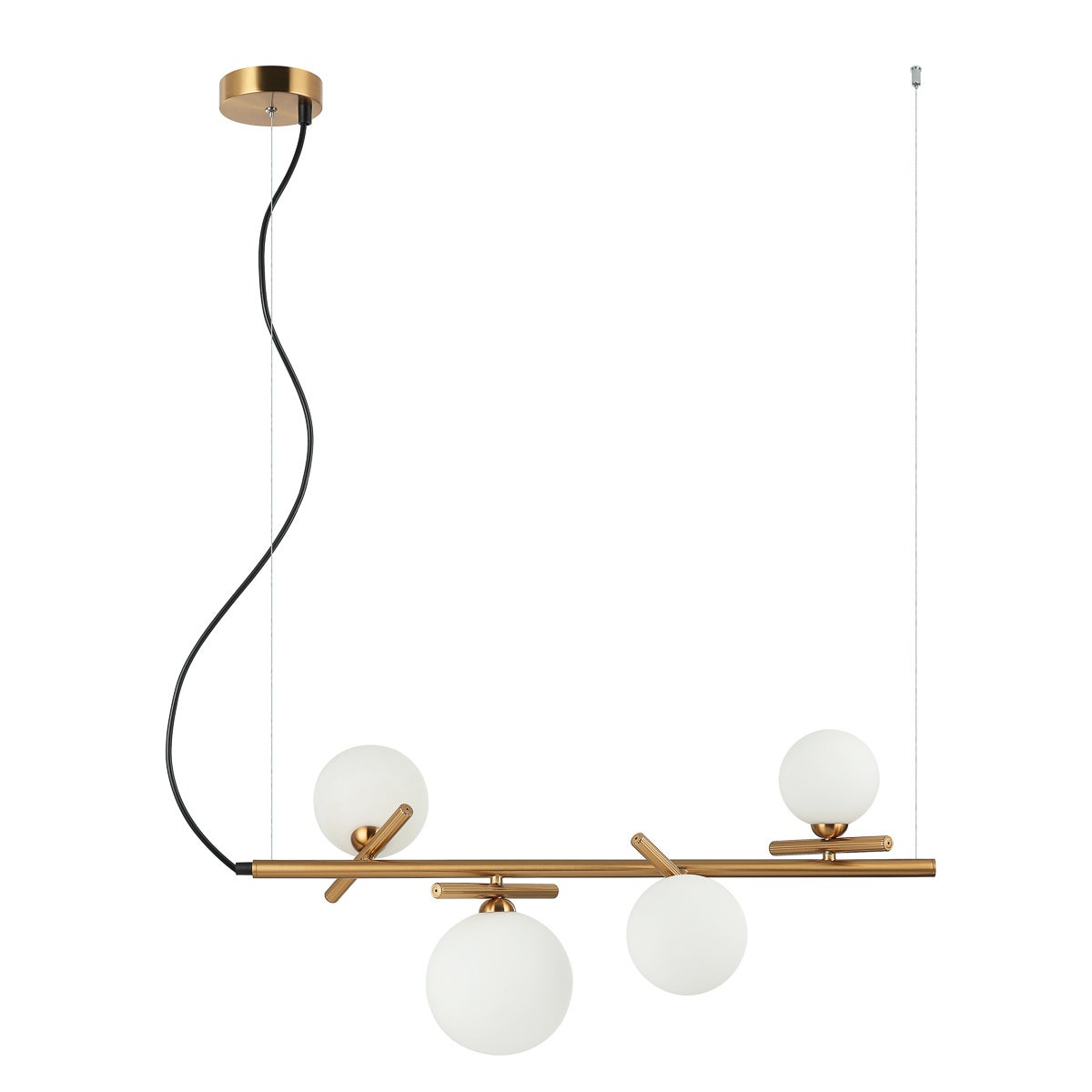 Lampa wisząca białe kule Reverso mosiężna 4xG9x25W metal wym:95x70x25,5cm IP20 Italux