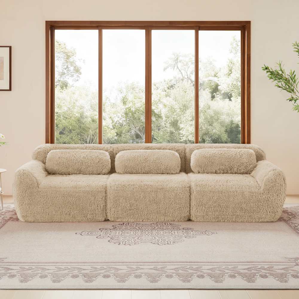 Modułowa sofa 3-osobowa z najwyższej jakości aksamitu, ergonomiczny komfort, pianka o wysokiej sprężystości, nie wymaga montażu, elegancki design