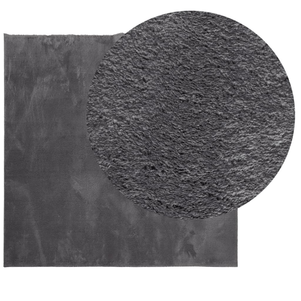 Dywan z Krótkim Włosiem 200x200 cm Antracytowy do Salonu Antypoślizgowy