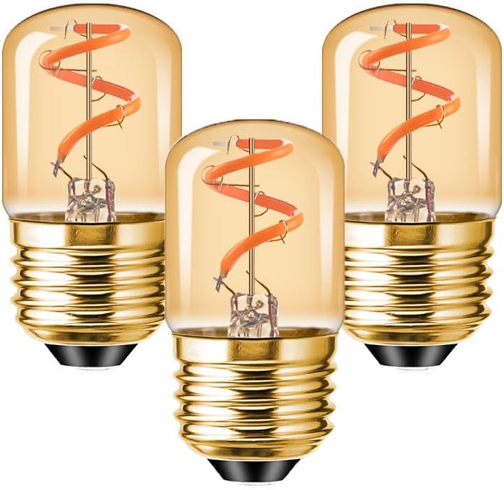 Żarówka LED E27 w stylu vintage, 1,5 W, ściemnialna, bursztynowa lampka nocna, spiralny żarnik LED Edison, ultraciepła biel, 2200 K, ekwiwalent 15 W,