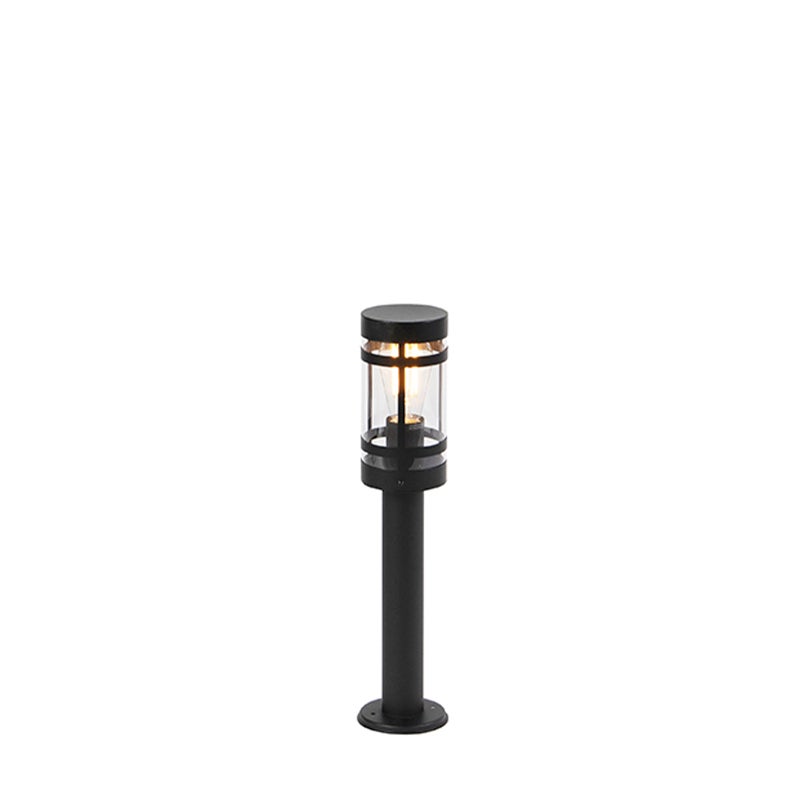 Qazqa nowoczesny lampa słupkowa do ogród - Gleam - czarny, max. 60w, kompatybilny z żarówką LED, e27, 50cm, IP44
