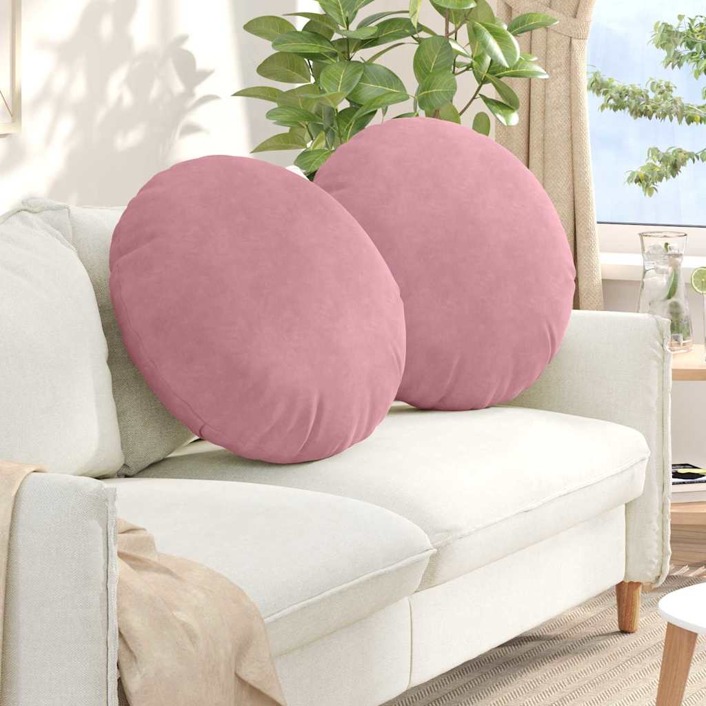Poduszki na siedziska 2 pcs Różowy Ø 80 x 29 cm Aksamit vidaXL