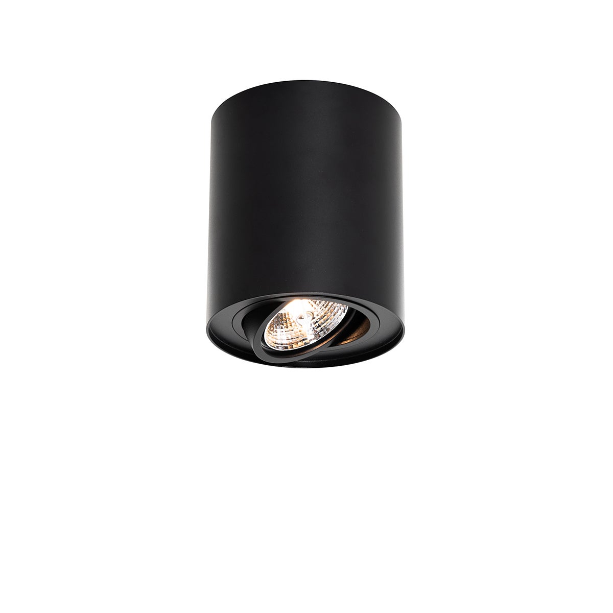 Qazqa reflektor sufitowy 1-punktowy - Rondoo Up - czarny, gu10, max. 15w, kompatybilny z żarówką LED, 12cm, IP20oświetlenie