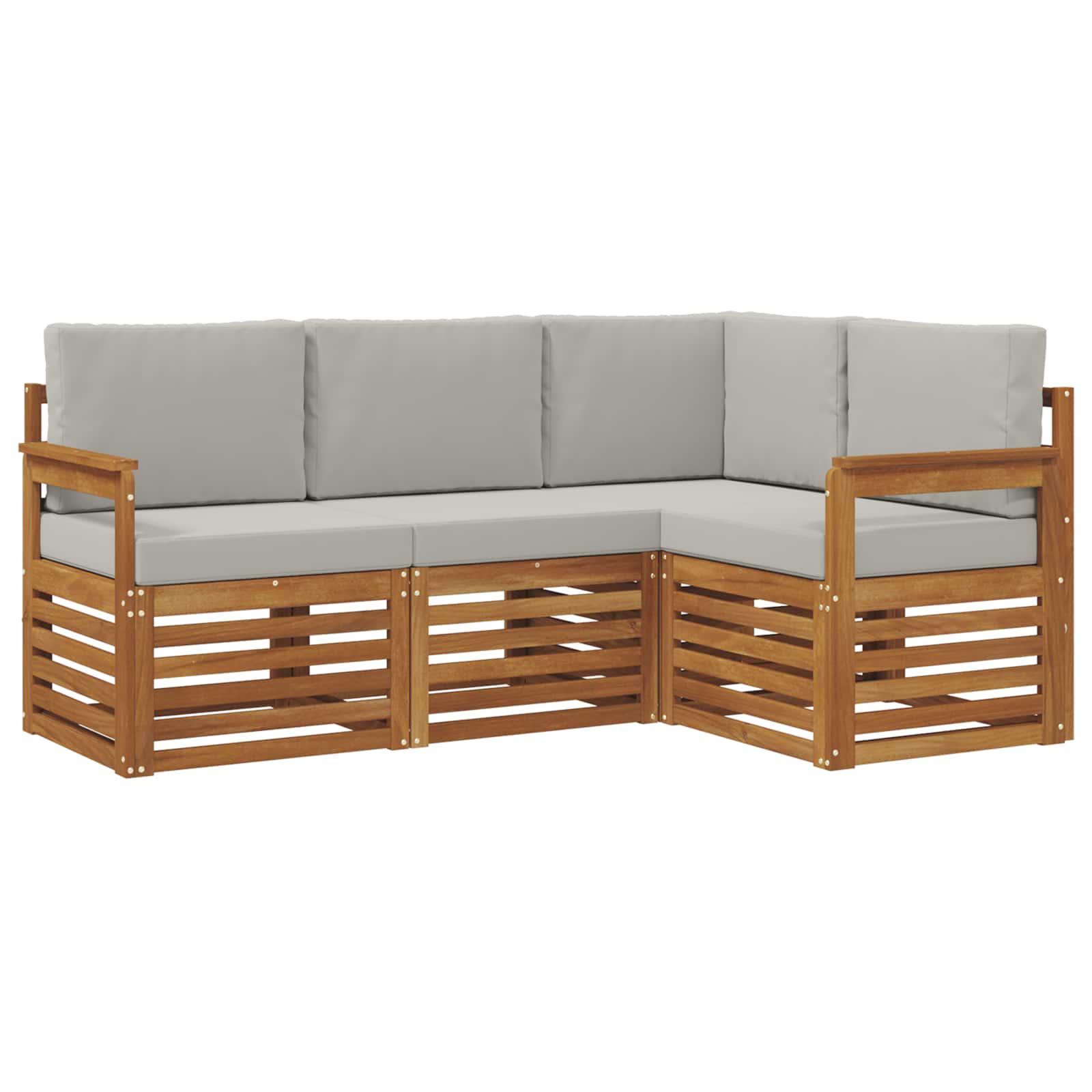 Zestawy sof 4 pcs Naturalny i Jasny Szary Lite Drewno Akacji