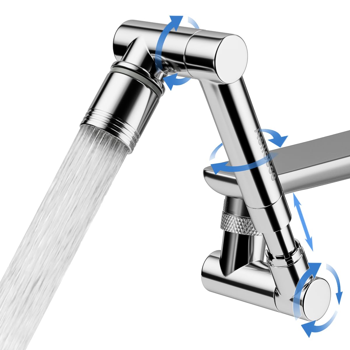 uniwersalny rotating kran extender, 1440 degree elastyczny adjustment, dual tryb splash-proof water-saving nozzle, srebrny two-speed telescopic robot
