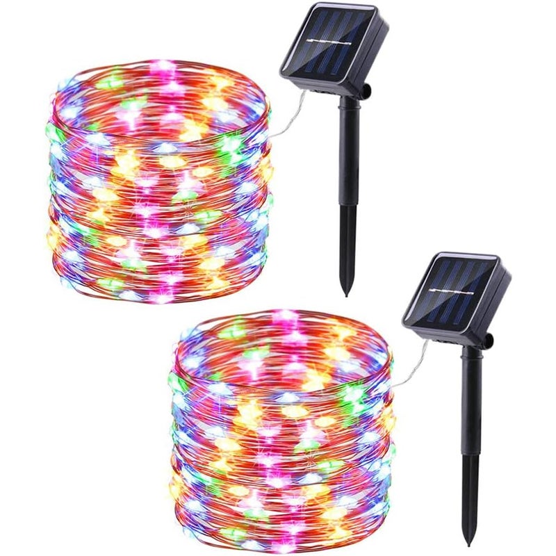 Zewnętrzna girlanda solarna każda o długości m z diodami LED wodoodporna lampa solarna z trybami świecenia do ogrodu taras podwórko choinkę Kolorowa