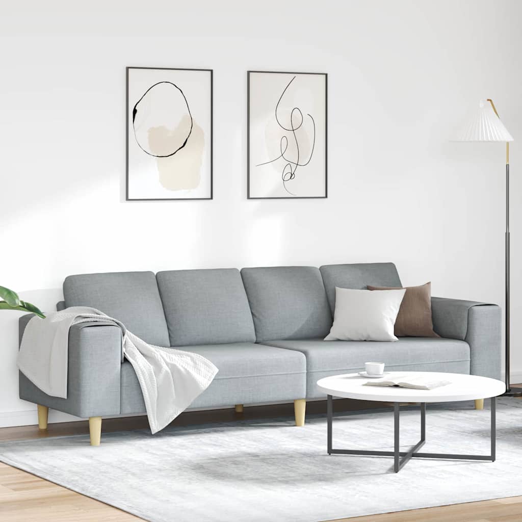 Sofa do salonu Jasnoszary 250 x 77 x 76 cm Poliester vidaXL