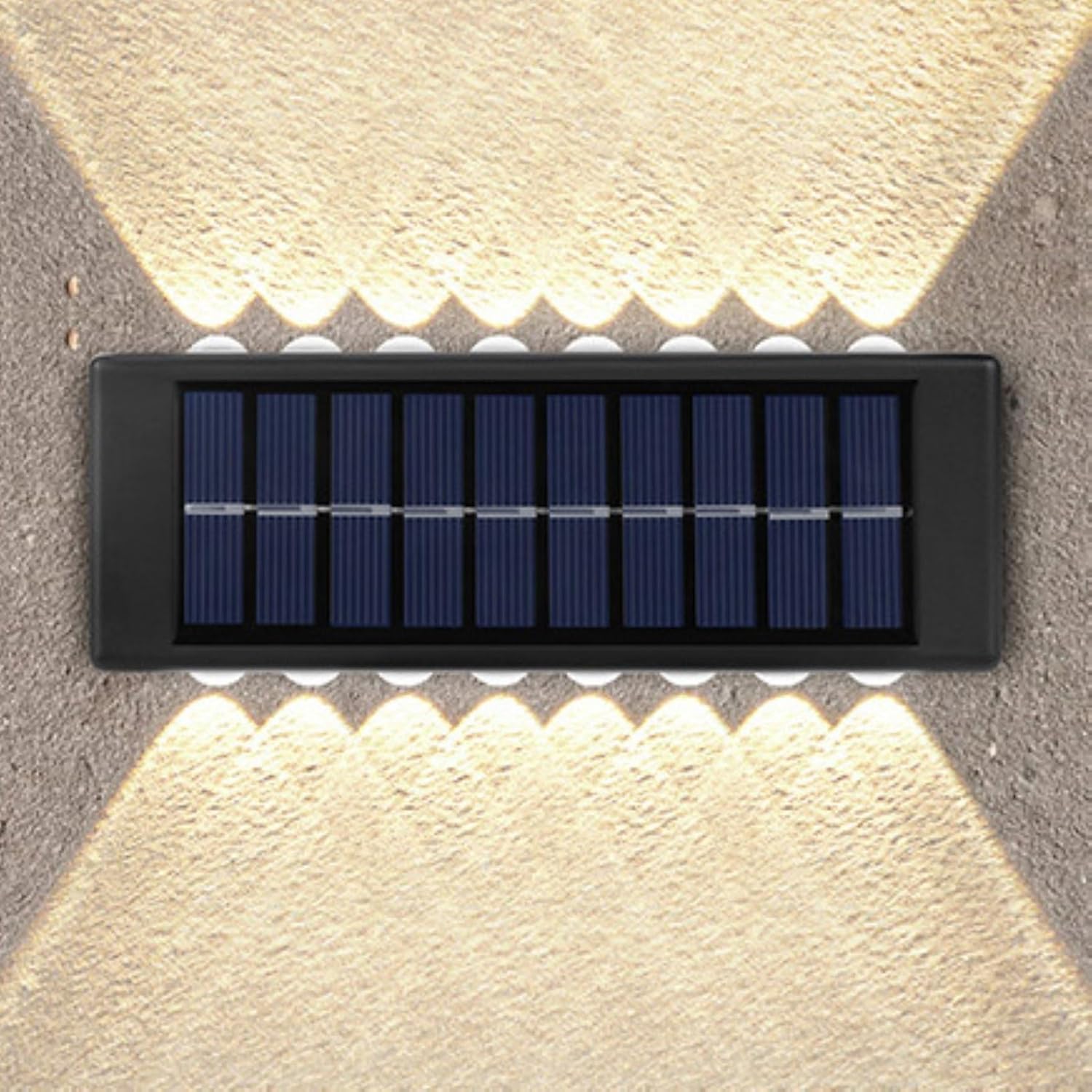 Lampa solarna na ogrodzenie, bezprzewodowa lampa solarna LED, odpowiednia do ogrodzeń, podwórek, ogrodów i ścieżek (16 diod LED, ciepłe światło)
