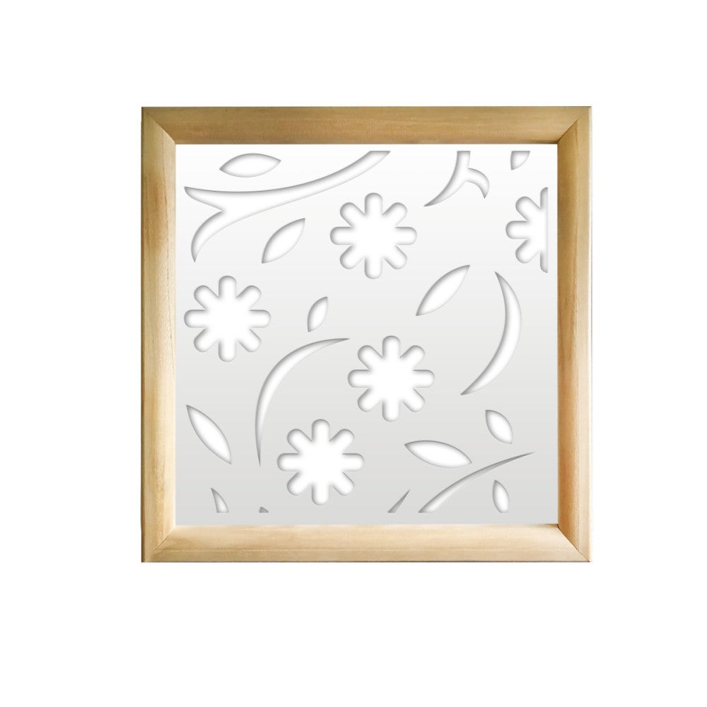 JESIEŃ - Kwadratowe moduły dekoracyjne z drewna i PCV - Rozmiar 98x98 cm - Grubość 64 mm - Kolor wewnętrzny BIAŁY