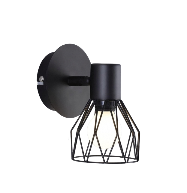 Regulowana metalowa lampa ścienna w stylu retro (czarna, 1 sztuka), idealna do domu, salonu i przedpokoju. Żarówka nie jest dołączona.