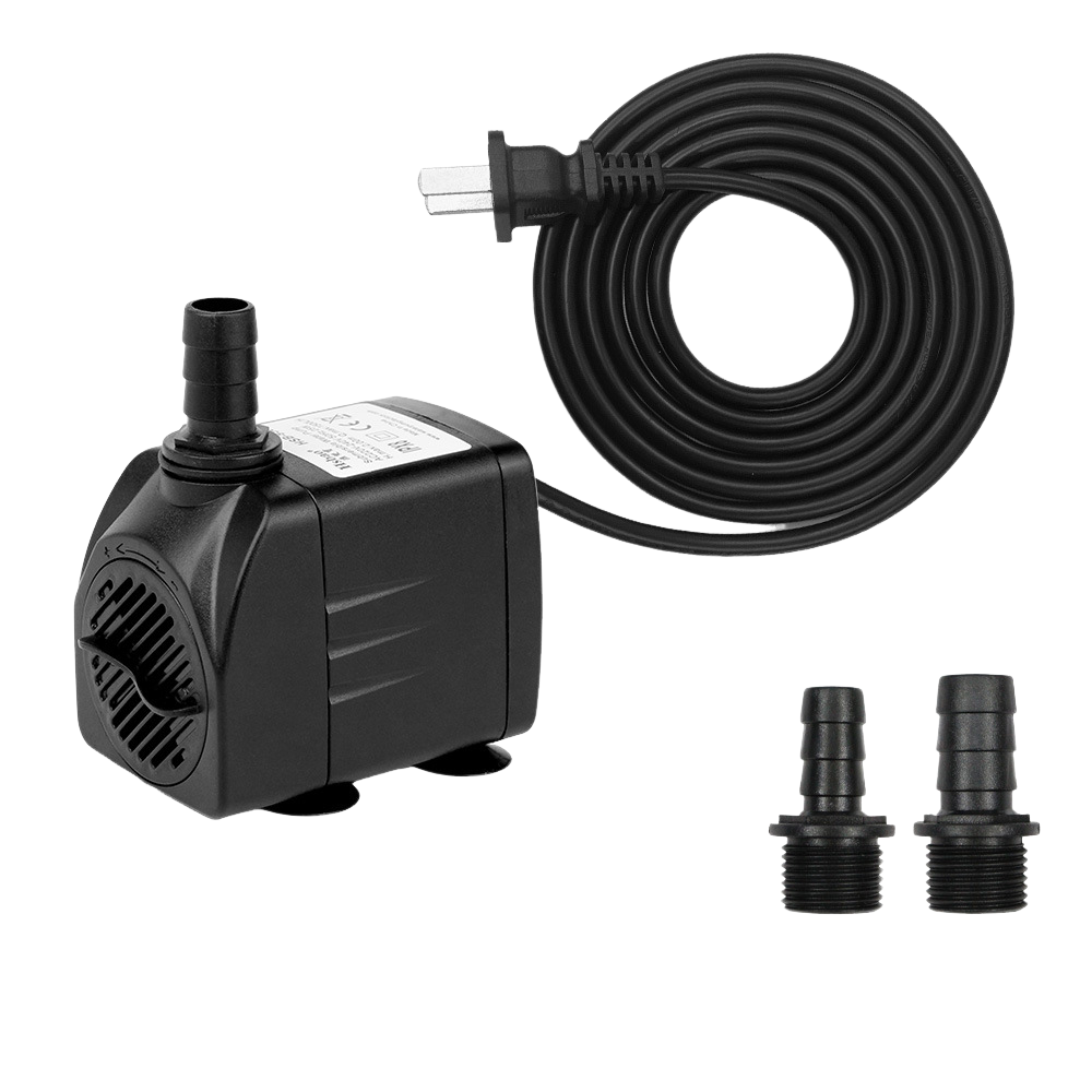 Ultracicha, regulowana pompa akwariowa z 4 przyssawkami do fontann oczkowych, 2 dysze, 25 W, 1500 l/h