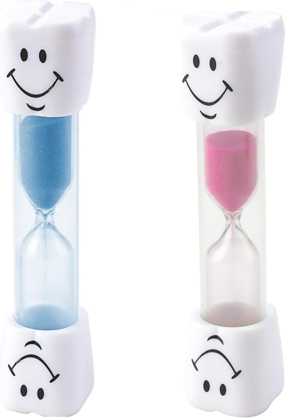 2 szt. Uśmiechnięte klepsydry dla dzieci, 3-minutowy timer, praktyczny minutnik do kuchni, biura i zabawy - wszechstronny i zabawny