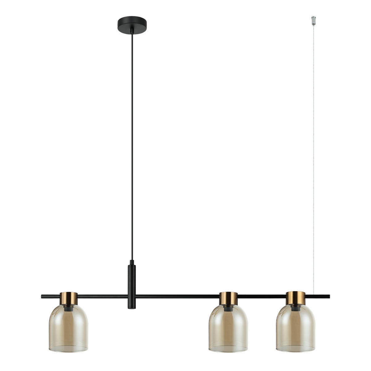 Lampa wisząca asymetryczna Servio czarna 3xE14x40W metal wym:102x91x12cm IP20 Italux