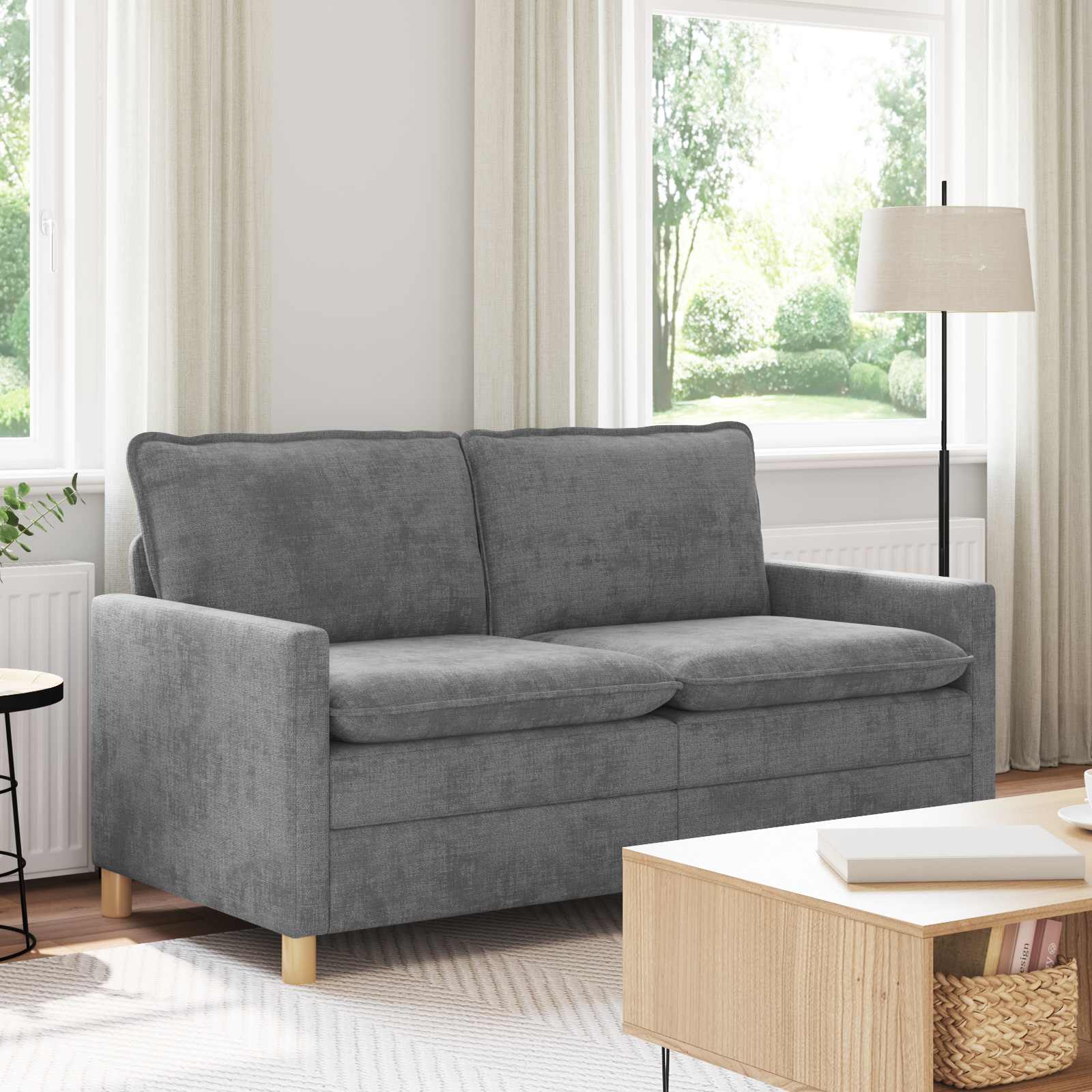 Sofa jasnoszary 156 x 81 x 87,5 cm Poliester vidaXL