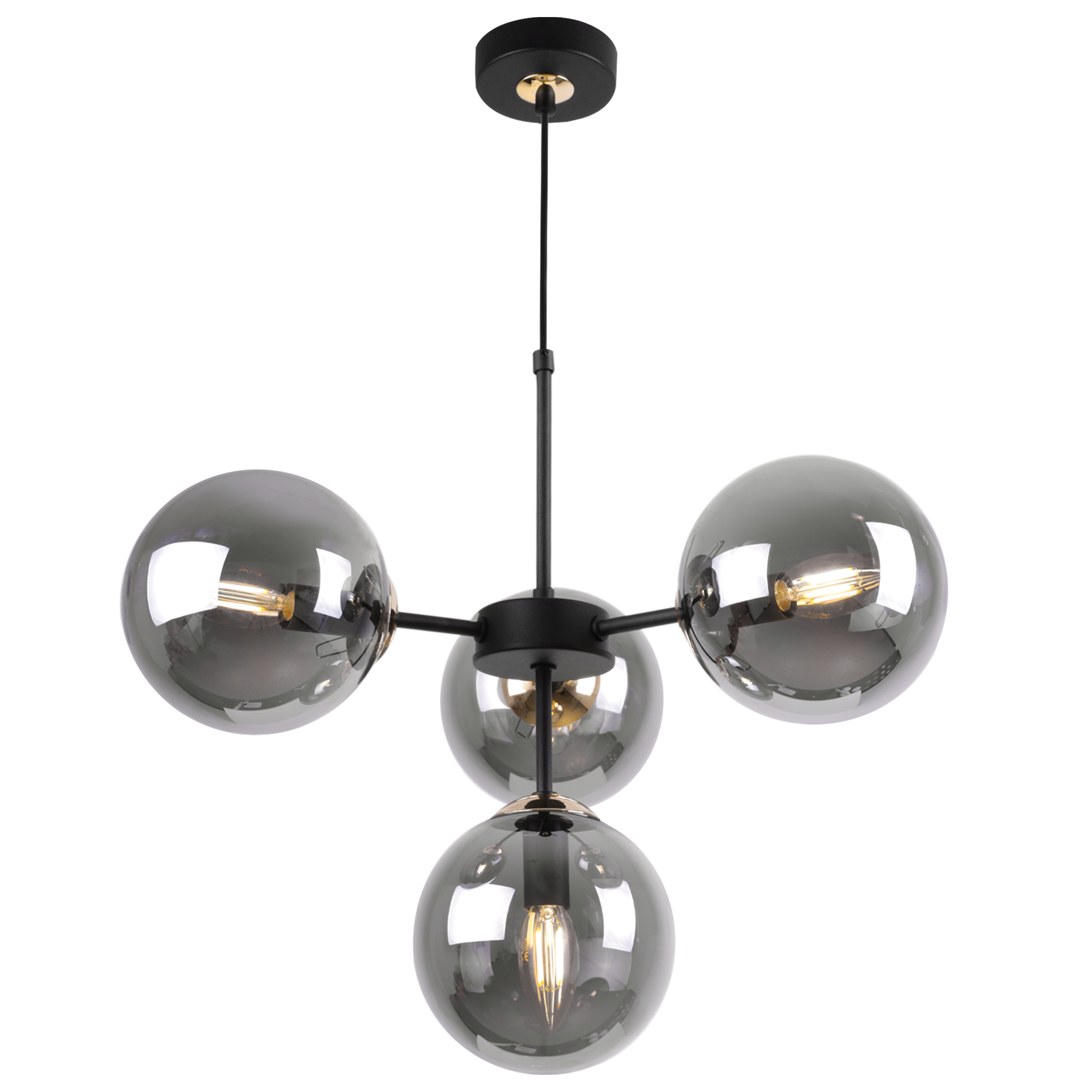 Lampa sufitowa wisząca Light Home LH Imperia 4x E14 60W czarny/złoty