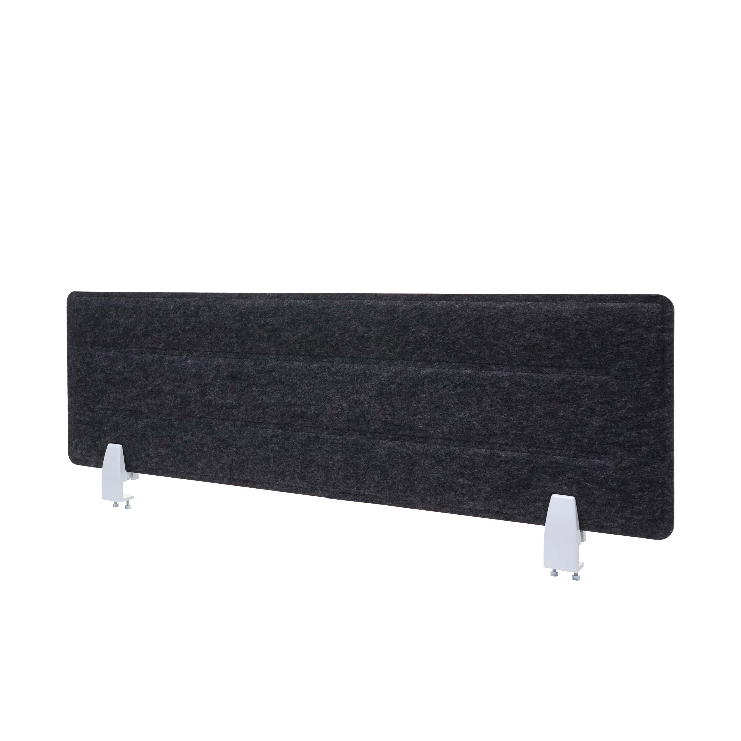 Parawan biurkowy HWC-G76, osłona prywatności do biurka, tablica ogłoszeniowa, osłona akustyczna z tkaniny z wytłoczeniami ~ 100 x 30 cm, czarna
