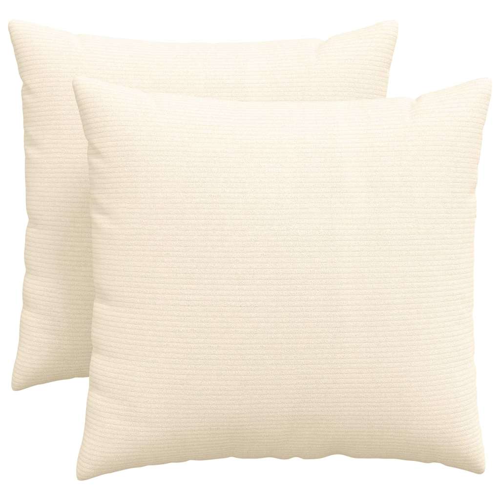 Poduszki na sofę 2 pcs Kremowy 50 x 50 cm Tkanina sztruksowa