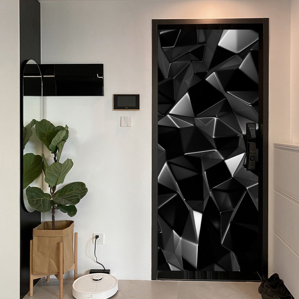 Naklejka na drzwi 77*200 cm 3D efekt wizualny nowoczesny design naklejki na drzwi tapeta PVC dekoracja do sypialni salon