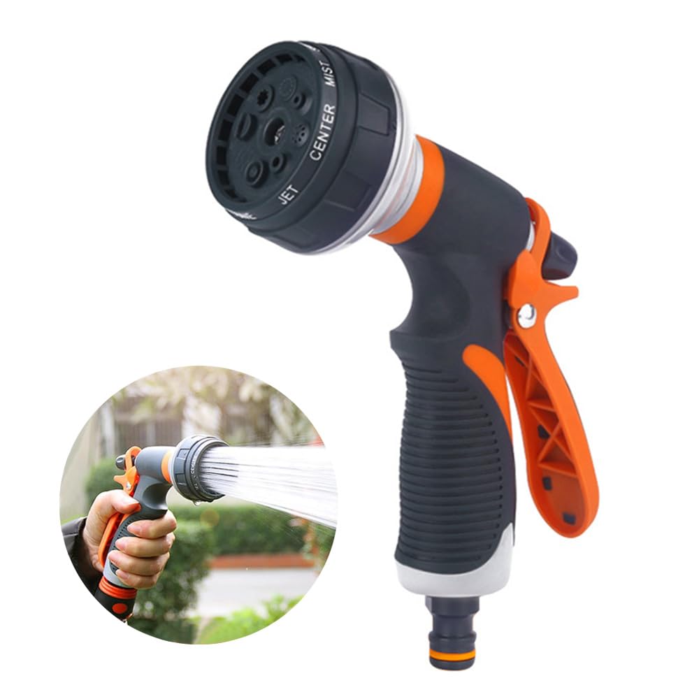 Pistolet do podlewania, pistolet-zraszacz z 8 trybami podlewania, pistolet natryskowy ogrodowy, regulowany przepływ wody do podlewania trawnika