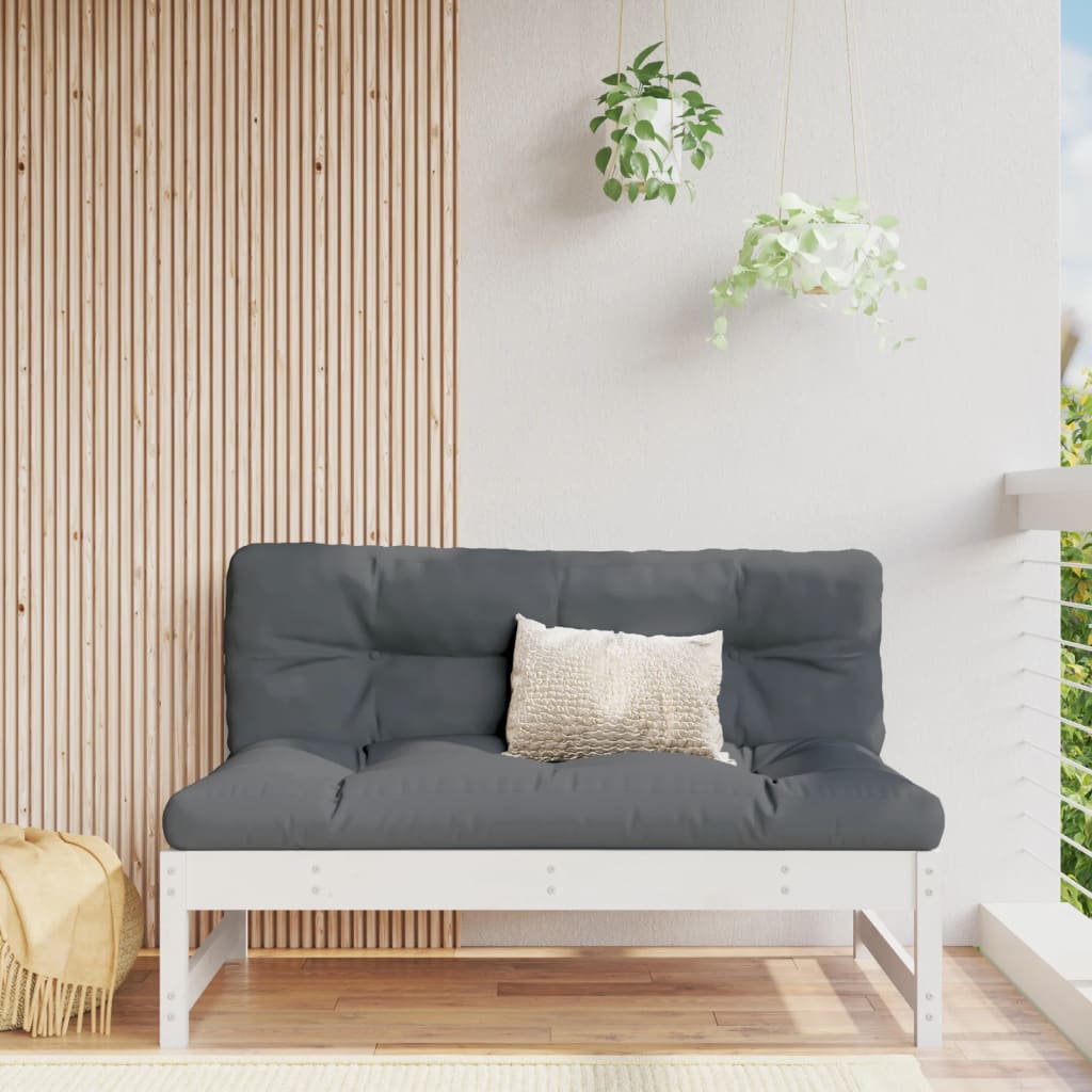 vidaXL Sofa środkowa do ogrodu, biała, 120x80 cm, lite drewno sosnowe