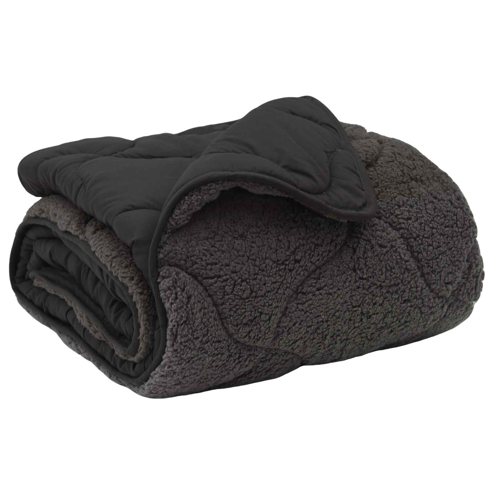 Zimowa Kołdra Antracyt 200 x 200 cm Mikrofibra i Fleece Teddy