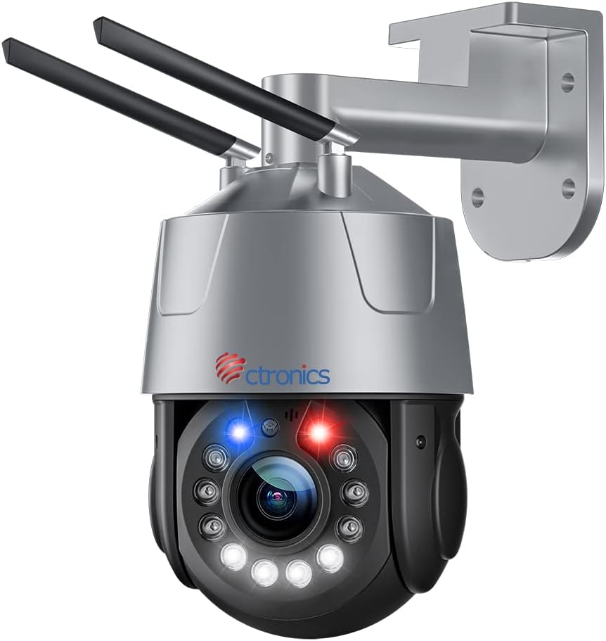 Ctronics 30x zoom optyczny 5MP kamera zewnętrzna WiFi 2,4/5 GHz, automatyczne skanowanie/śledzenie/zoom, detekcja człowieka do 150 m, metalowa obudowa