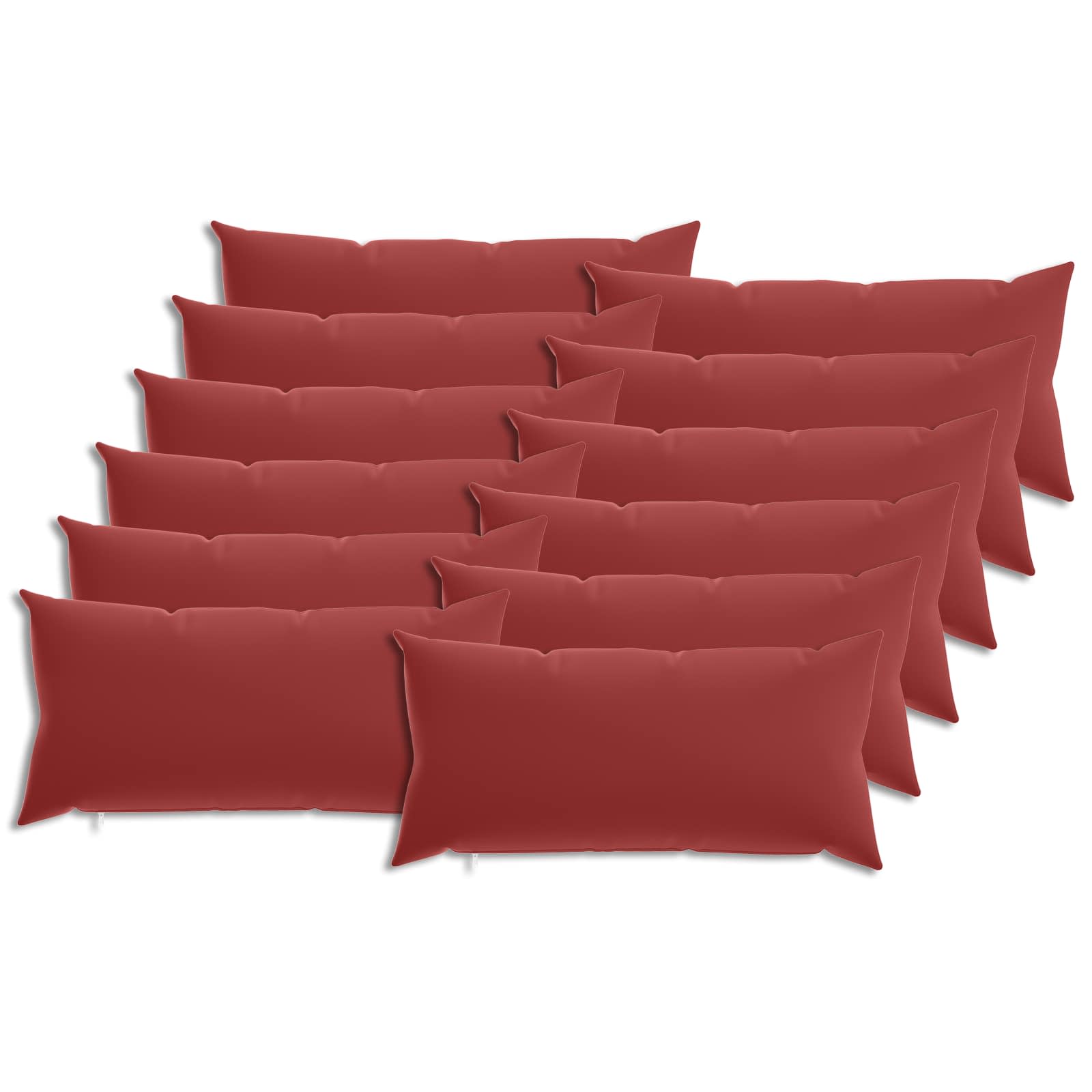 12x Poszewka Dekoracyjna na Poduszkę 40x80 cm Czerwone Wino