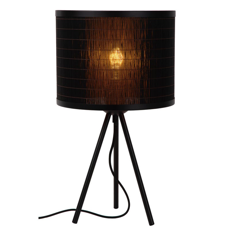 Lampa stołowa z abażurem Tagalog czarna 1xE27x40W Lucide