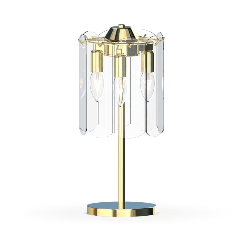 Lampa stołowa złota szklana glamour E14 40W Nira Zuma Line