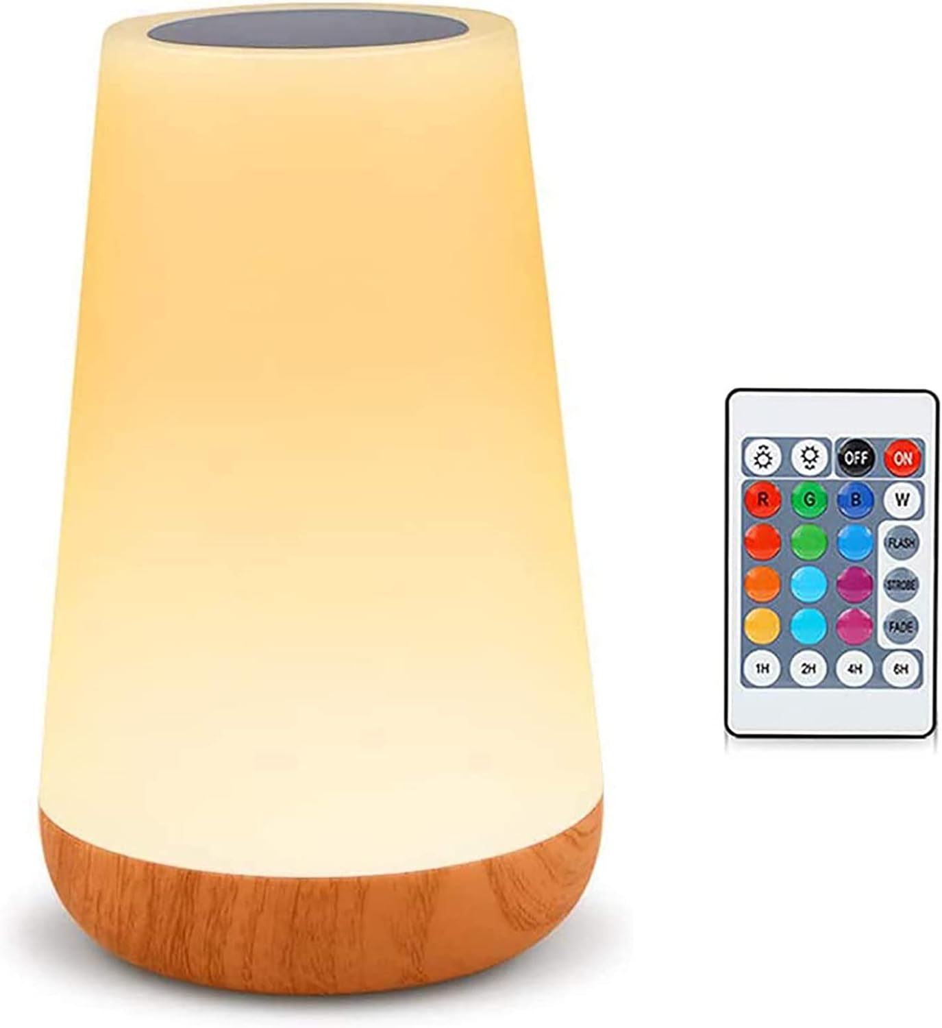 Lampka nocna LED, lampka na stolik nocny, kolorowa lampka nocna dotykowa, z pilotem, ładowalna z regulacją jasności, do sypialni i salonu