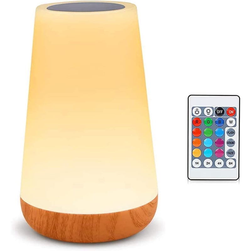 Lampka nocna LED, lampka na stolik nocny, kolorowa lampka nocna dotykowa, z pilotem, ładowalna z regulacją jasności, do sypialni i salonu