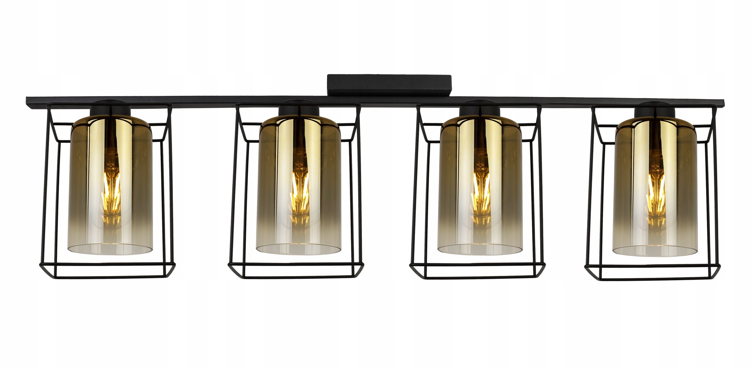 Lampa sufitowa wisząca Light Home LH Hella Cage 4x E27 60W szkło złoty
