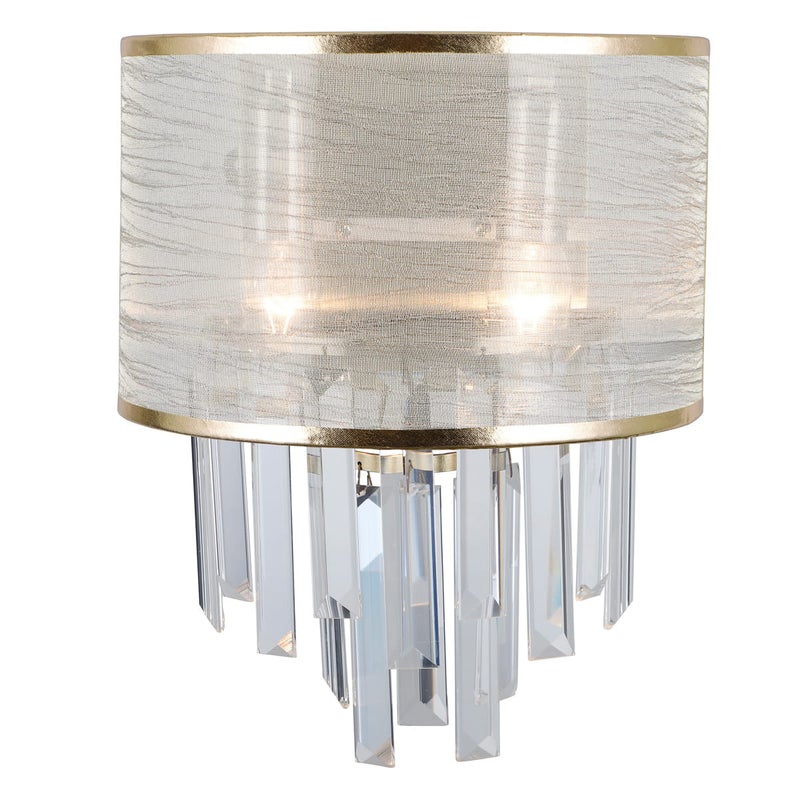 Kinkiet Italux Torreia LED z kryształkami mosiądz WL-45660-2