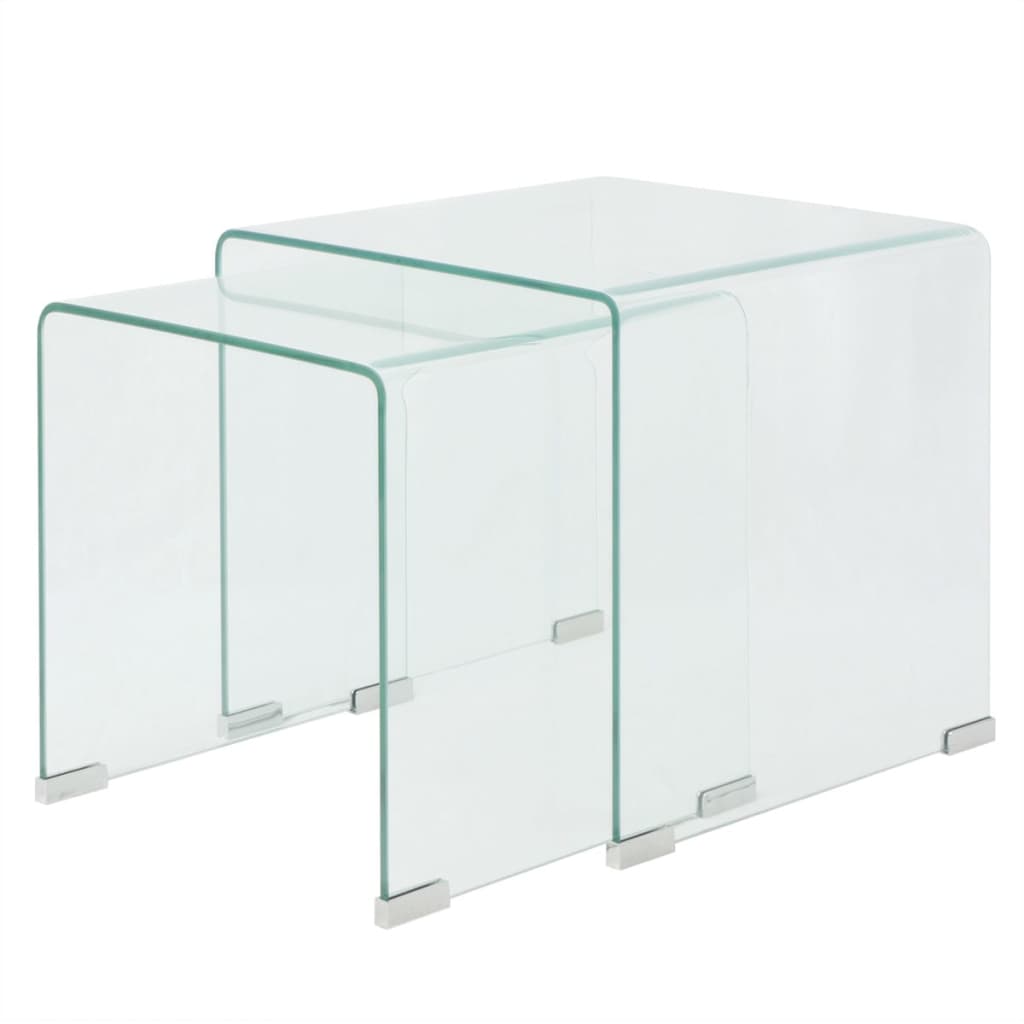 Zestaw stolików wsuwanych pod siebie, 2 szt., szkło hartowane vidaXL