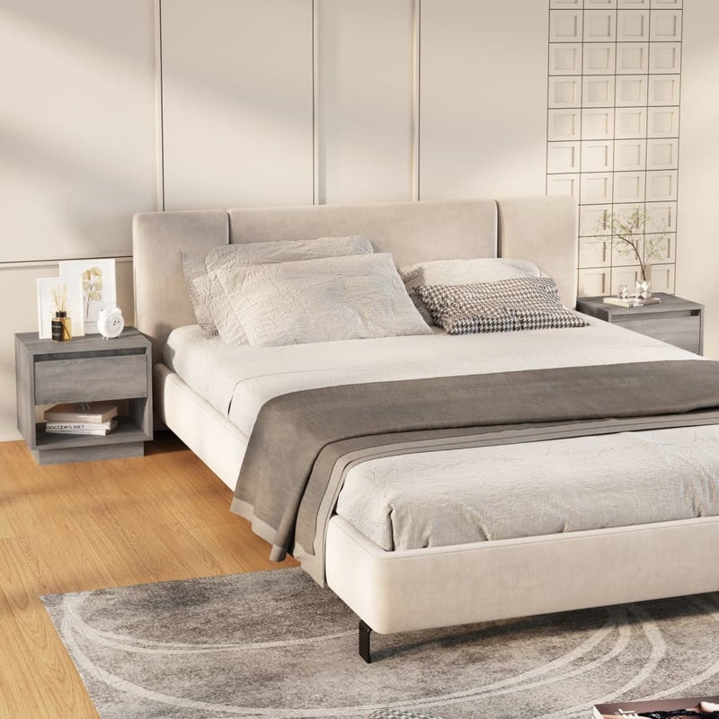 Szafki nocne, 2 szt., szary dąb sonoma, 45x34x44 cm vidaXL