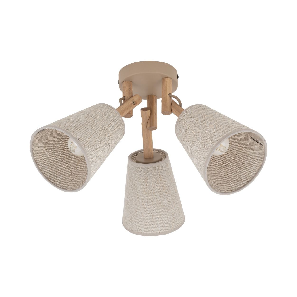 Lampa sufitowa TK Lighting VAIO 3xE27 lniany abażur beżowy 46x46x30 cm 1 szt.