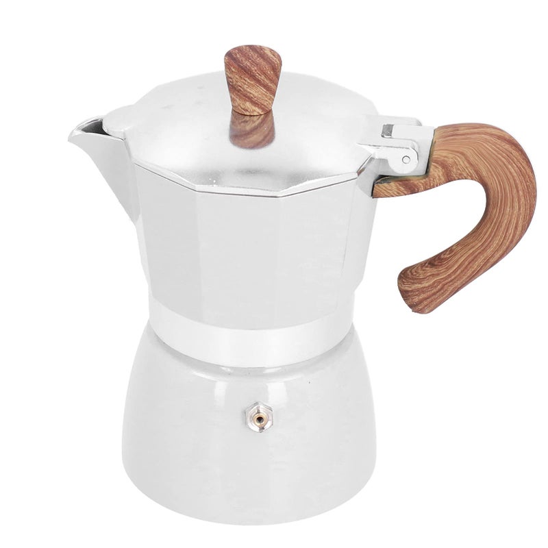 150 ml Moka Pot - Wykwintny Moka Pot - Wysokiej jakości gruby ośmiokątny dzbanek do herbaty - Praktyczny aluminiowy ekspres do kawy - Biały