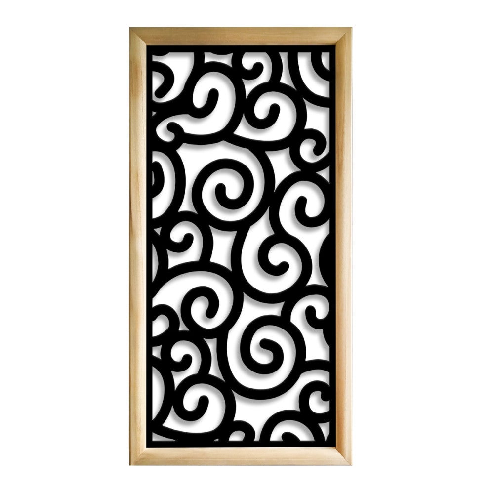 GHIRIGORI - Prostokątne moduły dekoracyjne z drewna i PVC - Rozmiar 47x94 cm - Grubość 47 mm - Kolor wewnętrzny CZARNY